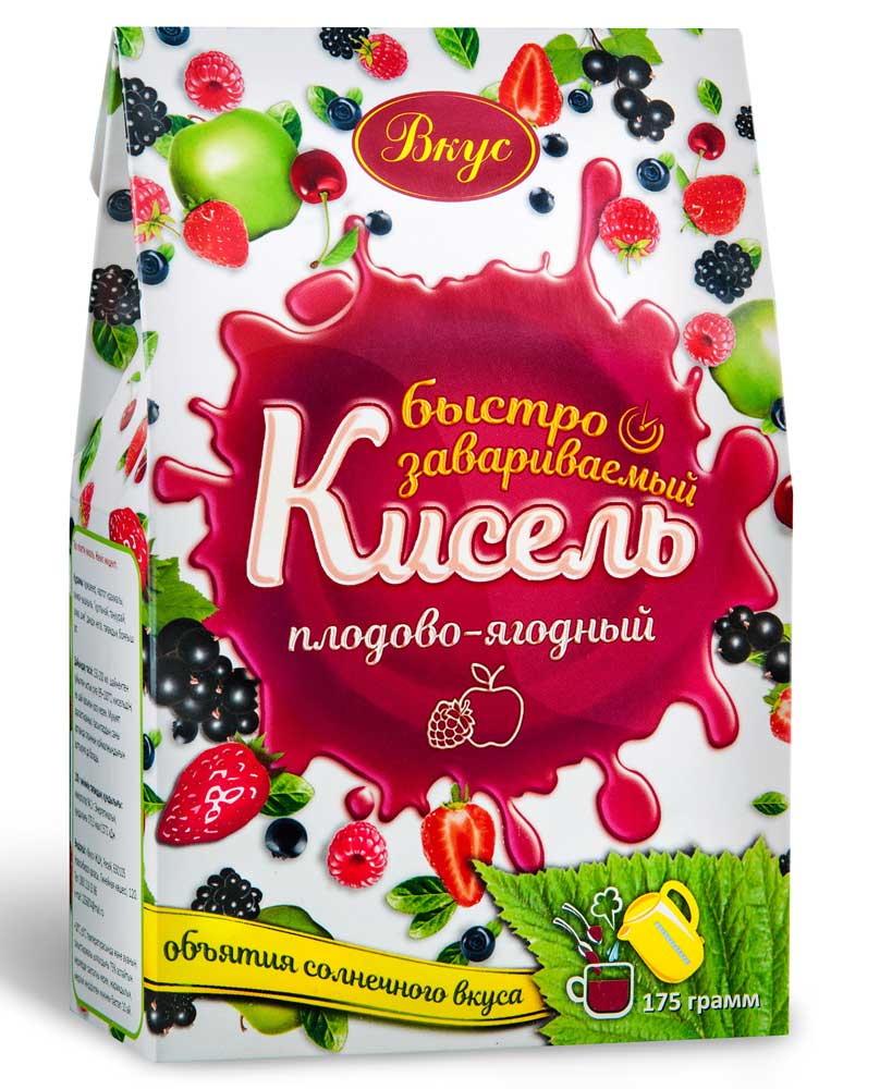 Кисель быстрозавариваемый плодово-ягодный 175 гр.